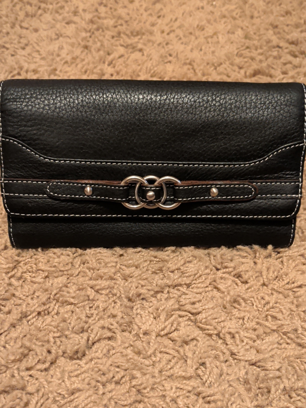 Wilsons Leather Black Women's  Wallet with Silver Hardware
